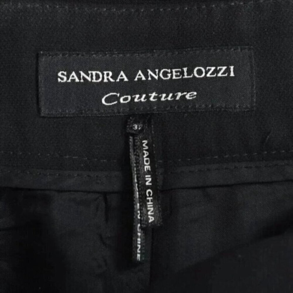Sandra Angelozzi  Couture Wide Leg Black Pants Lined Size 6 - Picture 5 of 10